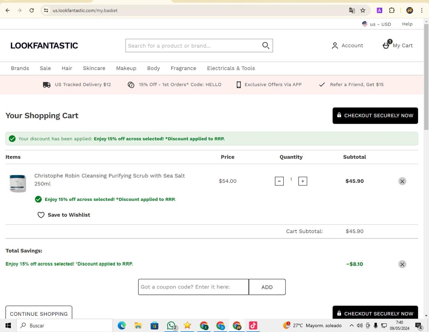 How to apply Lookfantastic US coupon code